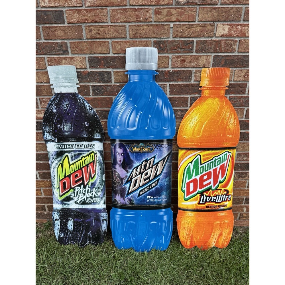 2000s Mountain Dew Store Display Ad Lot World Of Warcraft Pitch Black Sign